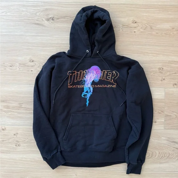 Thrasher Skateboard Jelly Fish Black Hoodie - Picture 1 of 4